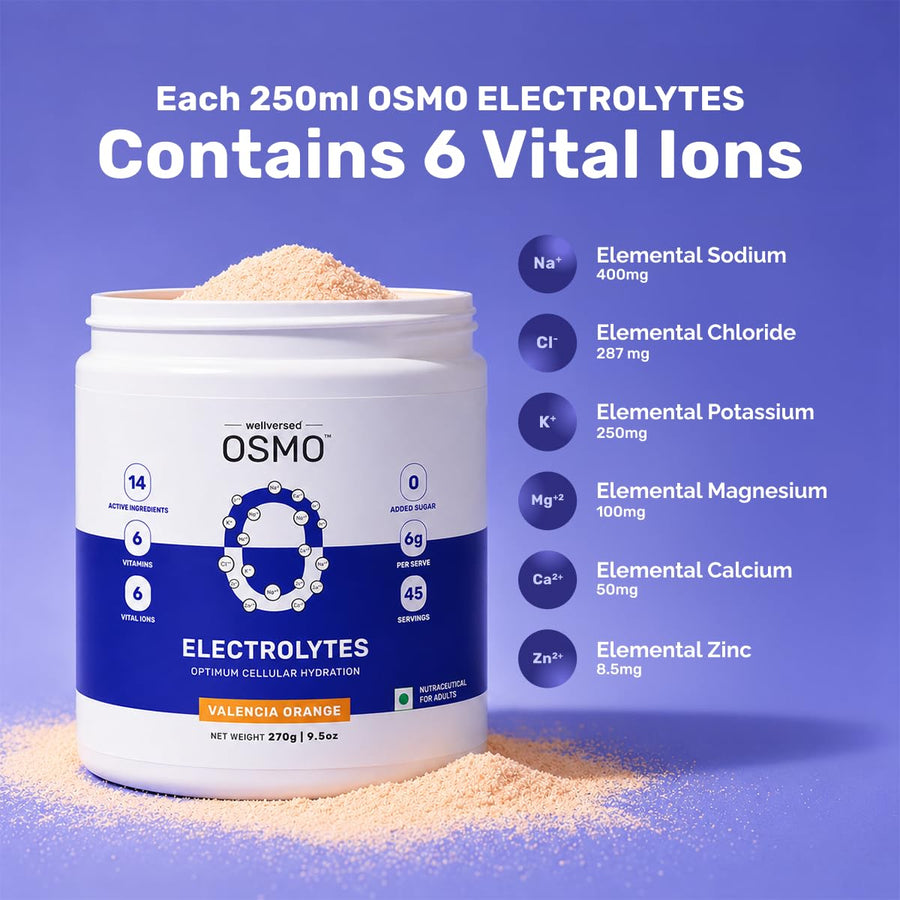 OSMO Electrolyte Powder | 270g (45 Servings) | Valencia Orange | Zero Sugar