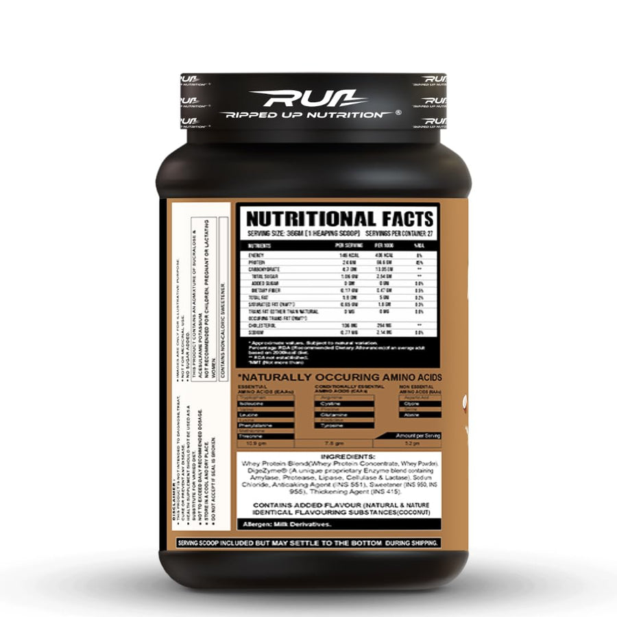 Ripped Up Nutrition Muscle Whey | 907g (2lbs) | Coconut Ice Cream | 24g Protein