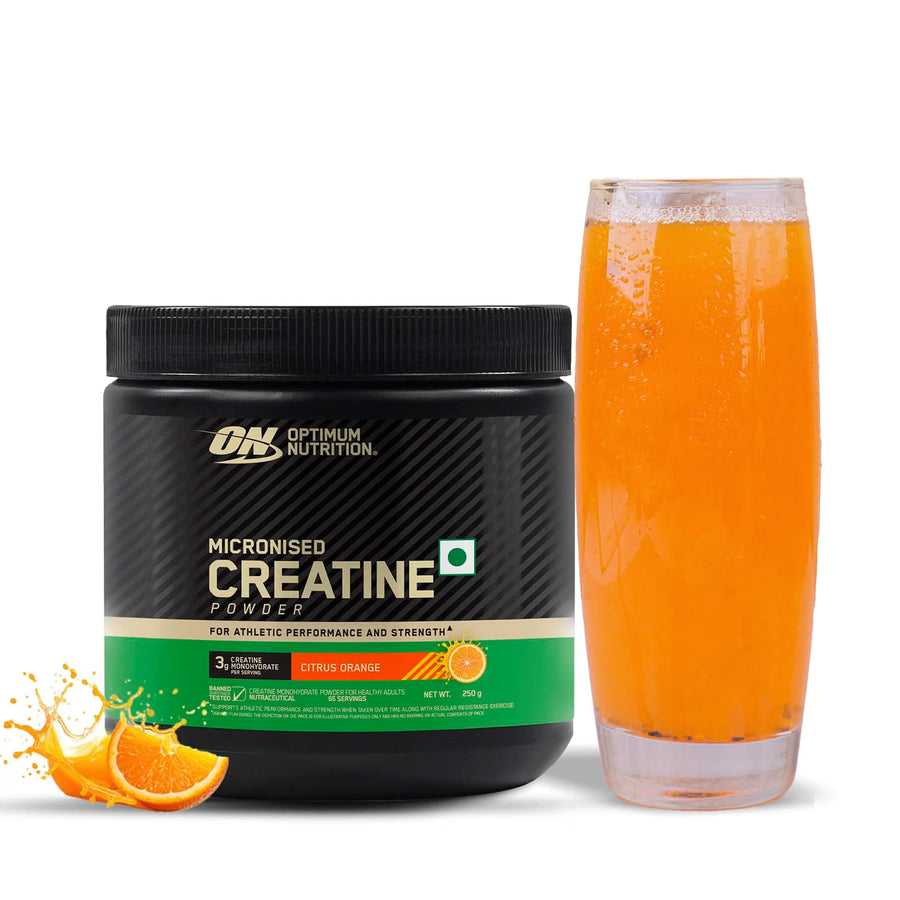 Optimum Nutrition Micronized Creatine Powder | 250g (65 Servings) | Citrus Orange | 3g Creatine