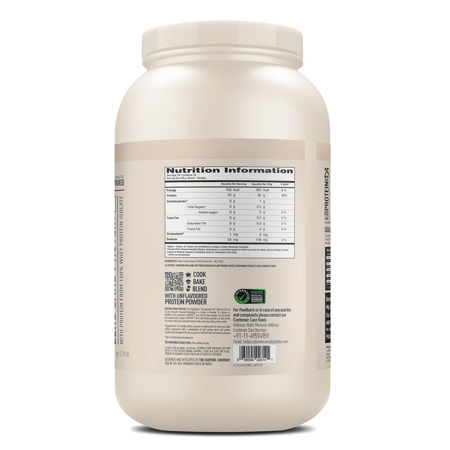 Isopure Zero Carb Whey Protein Isolate | 1kg (35 Servings) | Unflavored | 25g Protein