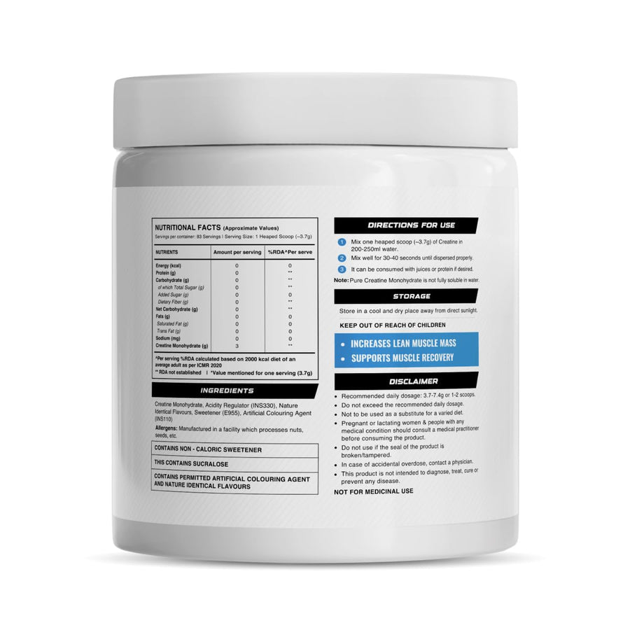 Wellcore Pure Micronised Creatine | 307g (83 Servings) | Kiwi Kick | 3g Creatine Monohydrate