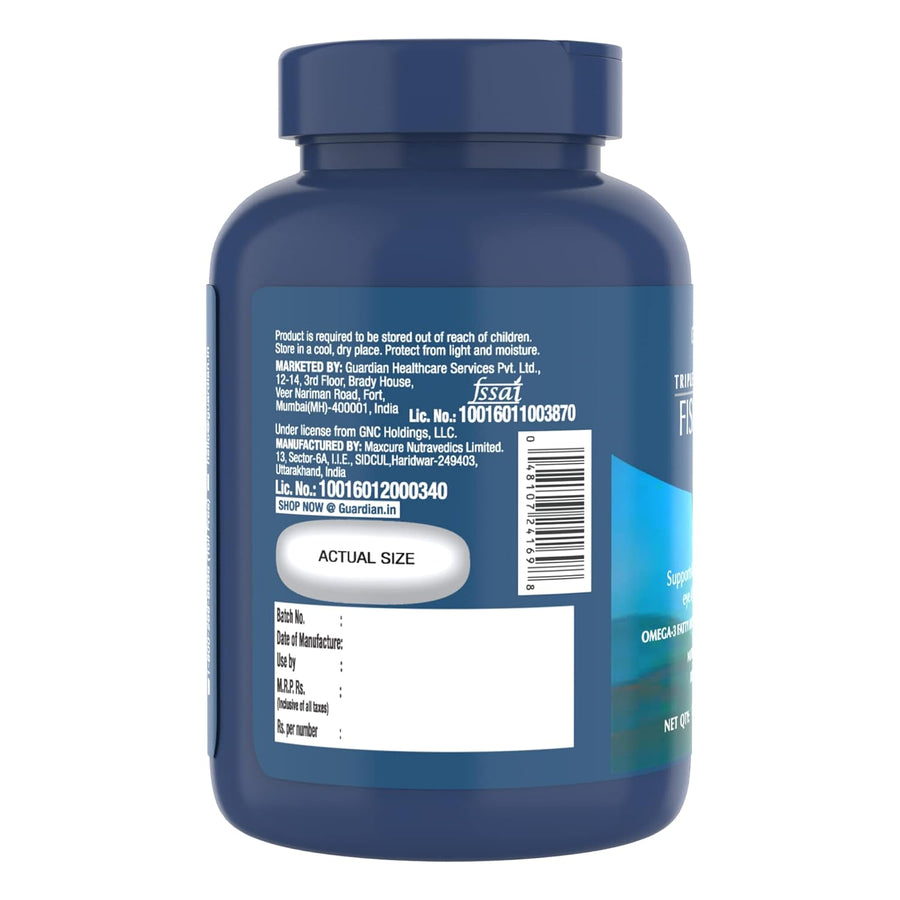 GNC Triple Strength Fish Oil Mini | 1500mg Omega-3 | 60 Mini Softgels | 540mg EPA & 360mg DHA | Formulated in USA