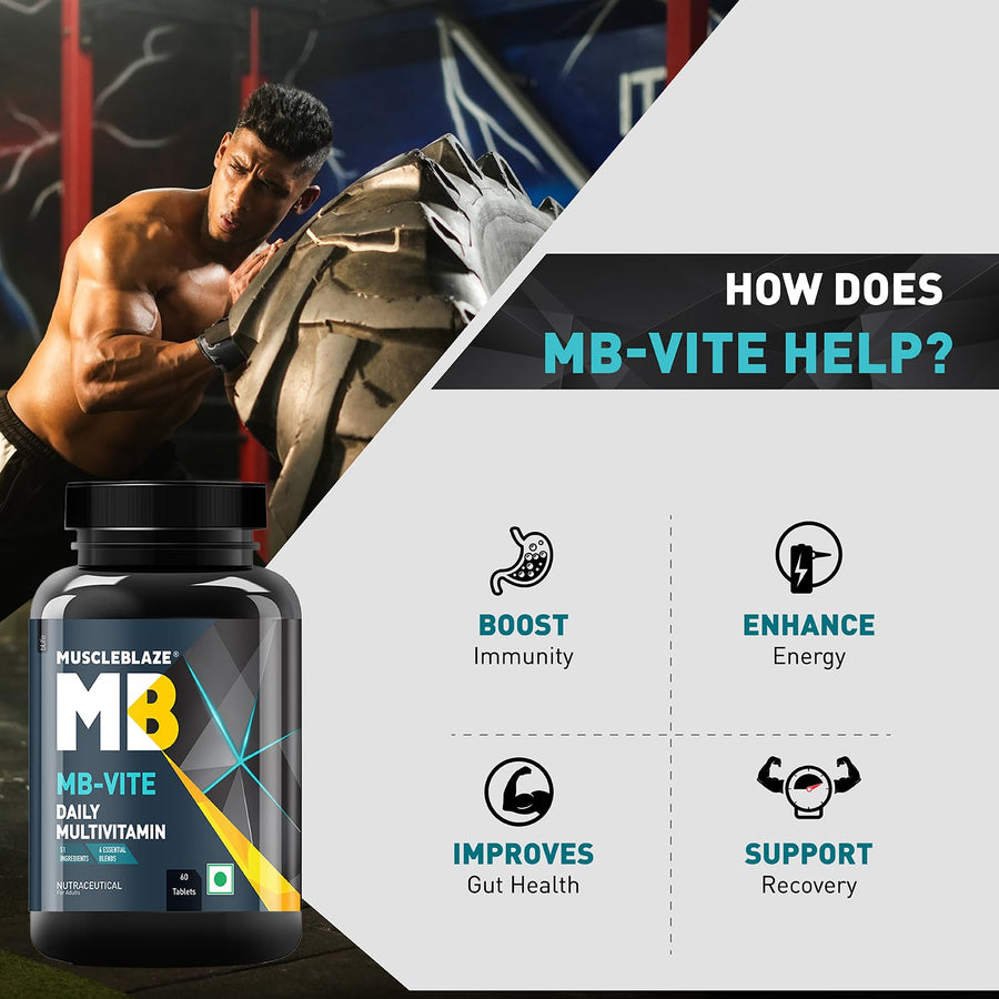 MuscleBlaze MB-Vite Daily Multivitamin | 60 Tablets | Daily Multivitamin | 51 Ingredients