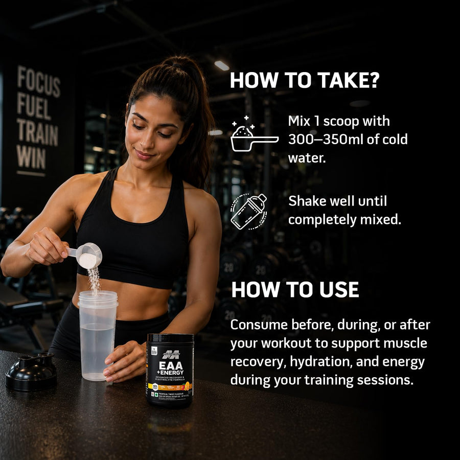 MuscleTech EAA + Energy | 30 Servings | Tropical Twist | 7.4g EAA