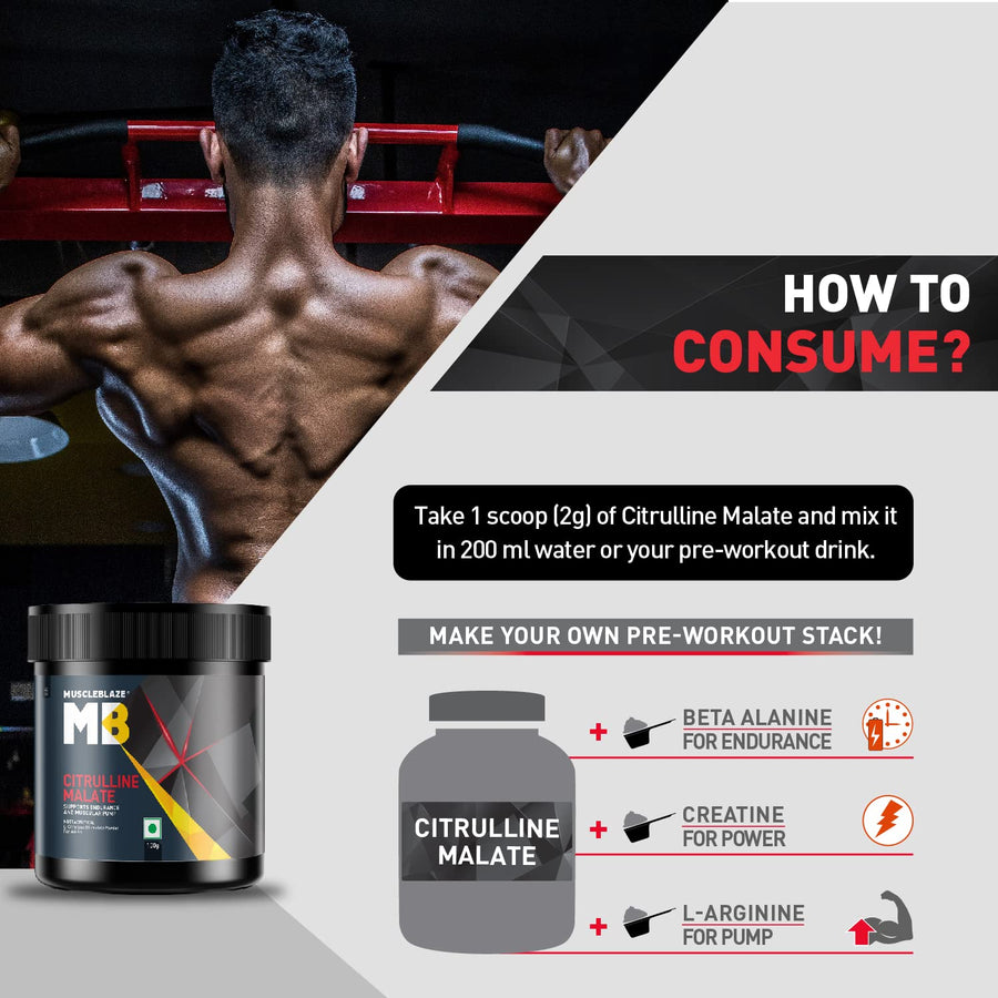 MuscleBlaze Citrulline Malate | 100g (50 Servings) | Unflavoured | Muscle Pump & Endurance