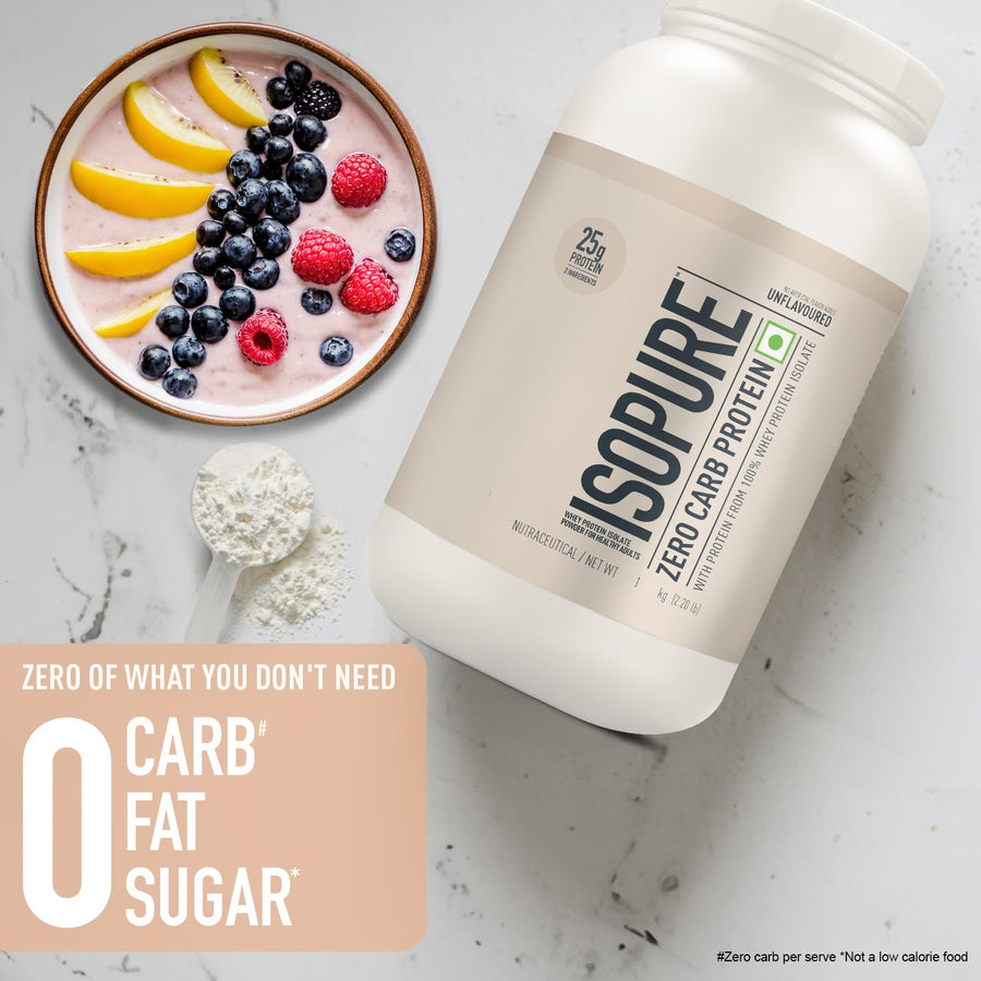 Isopure Zero Carb Whey Protein Isolate | 1kg (35 Servings) | Unflavored | 25g Protein