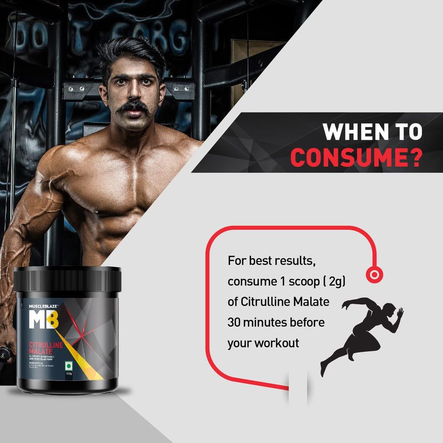 MuscleBlaze Citrulline Malate | 100g (50 Servings) | Unflavoured | Muscle Pump & Endurance