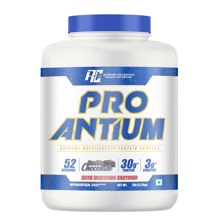 Ronnie Coleman Signature Series Pro-Antium Whey Protein – 2.27kg (5 Lbs) | Cookies and Cream | 52 Servings | 30g Protein | Supreme Multifaceted Protein Complex | With Digestive Enzymes & 3g Creatine