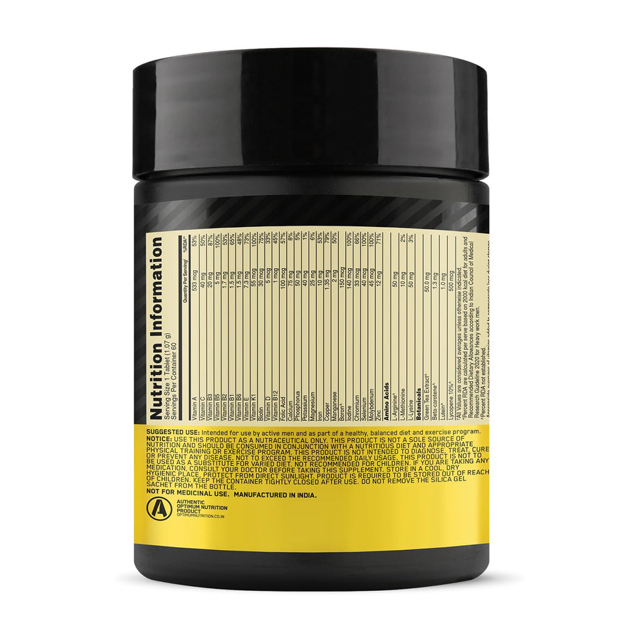 Optimum Nutrition (ON) Multivitamin for Men | 60 Tablets | Unflavoured | 26 Vitamins & Minerals