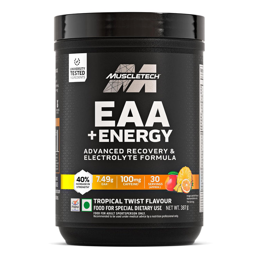 MuscleTech EAA + Energy | 30 Servings | Tropical Twist | 7.4g EAA