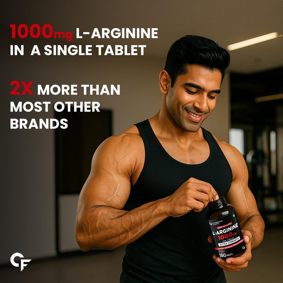 Carbamide Forte L-Arginine 1000mg Tablets - Nitric Oxide Booster - 180 Veg Tablets