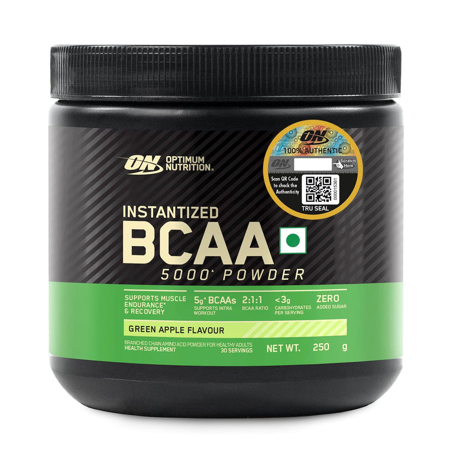 Optimum Nutrition BCAA 5000 Powder | 250g (30 Servings) | Green Apple | 5g BCAAs