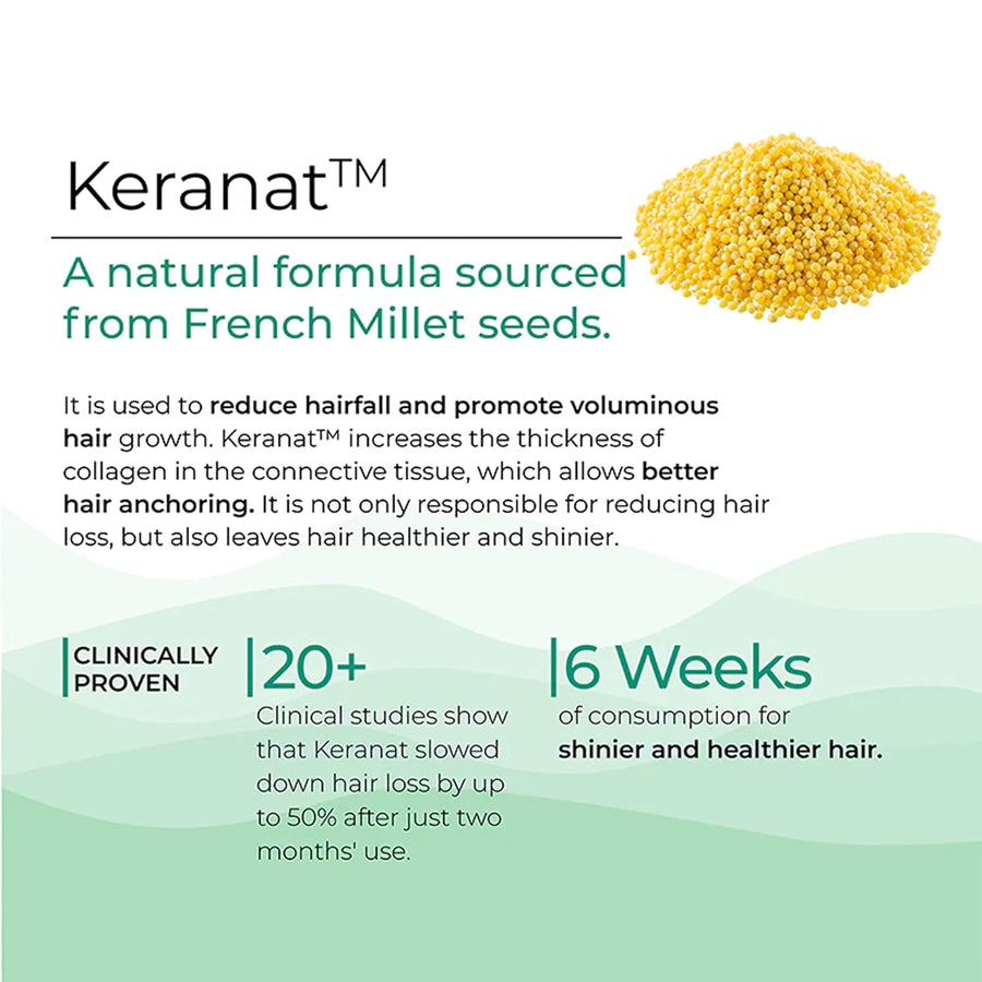 Wellbeing Nutrition Melts Hair Fall Control | Keranat, Zinc & Biotin | DHT Blocker | Nourish Follicles, Improve Volume & Thickness | 30 Oral Strips