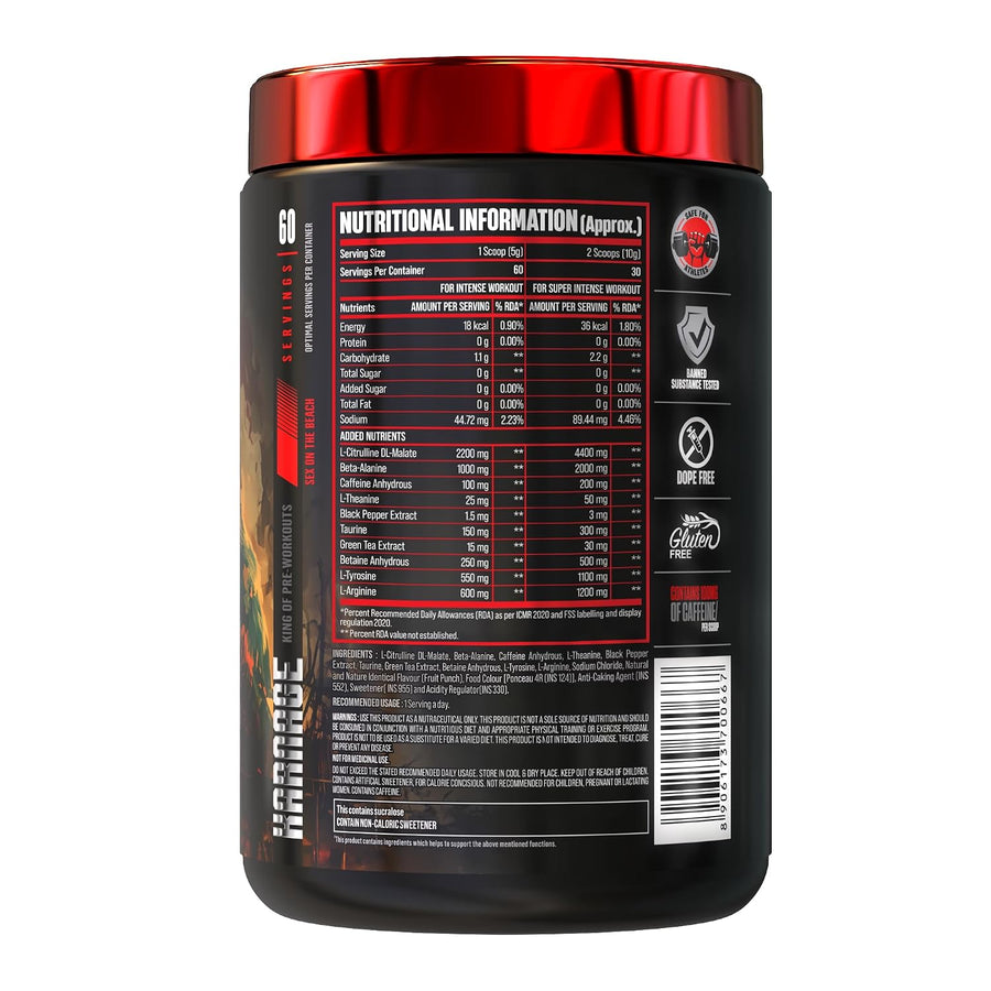 Beastlife Beast Mode Pre Workout – 105g | Fruit Punch | 30 Servings | 200mg Caffeine | 2500mg Beta-Alanine | 2000mg Citrulline | 500mg Betaine | Pump, Energy & Focus