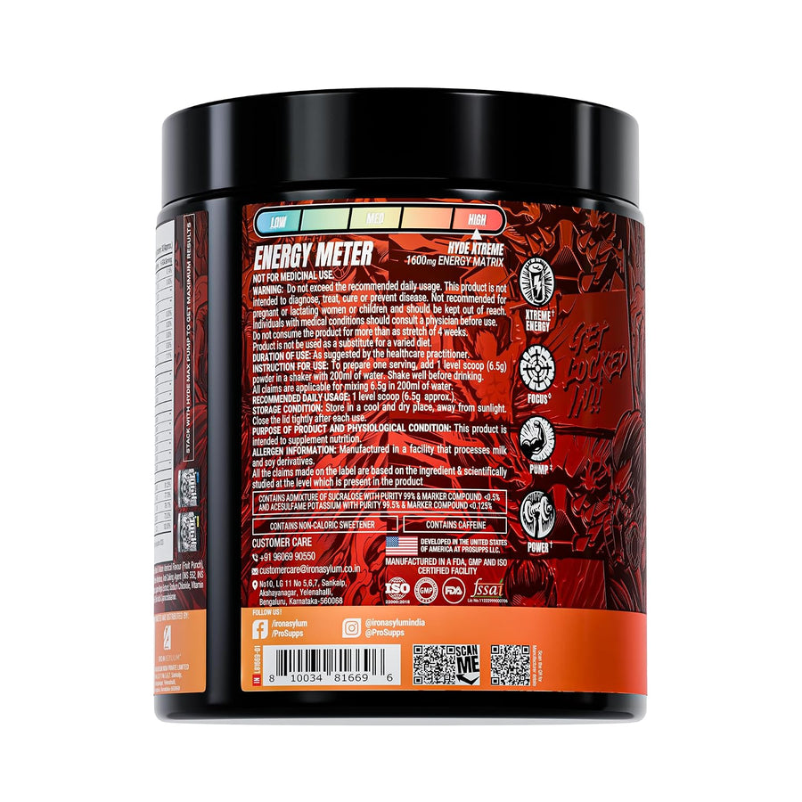 ProSupps HYDE Xtreme | 30 Servings | Fruit Punch | Hard-Hitting Energy Pre-Workout