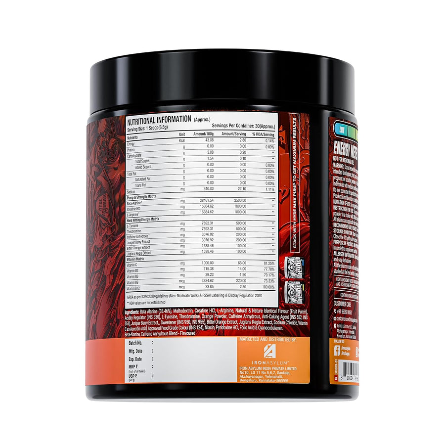 ProSupps HYDE Xtreme | 30 Servings | Fruit Punch | Hard-Hitting Energy Pre-Workout