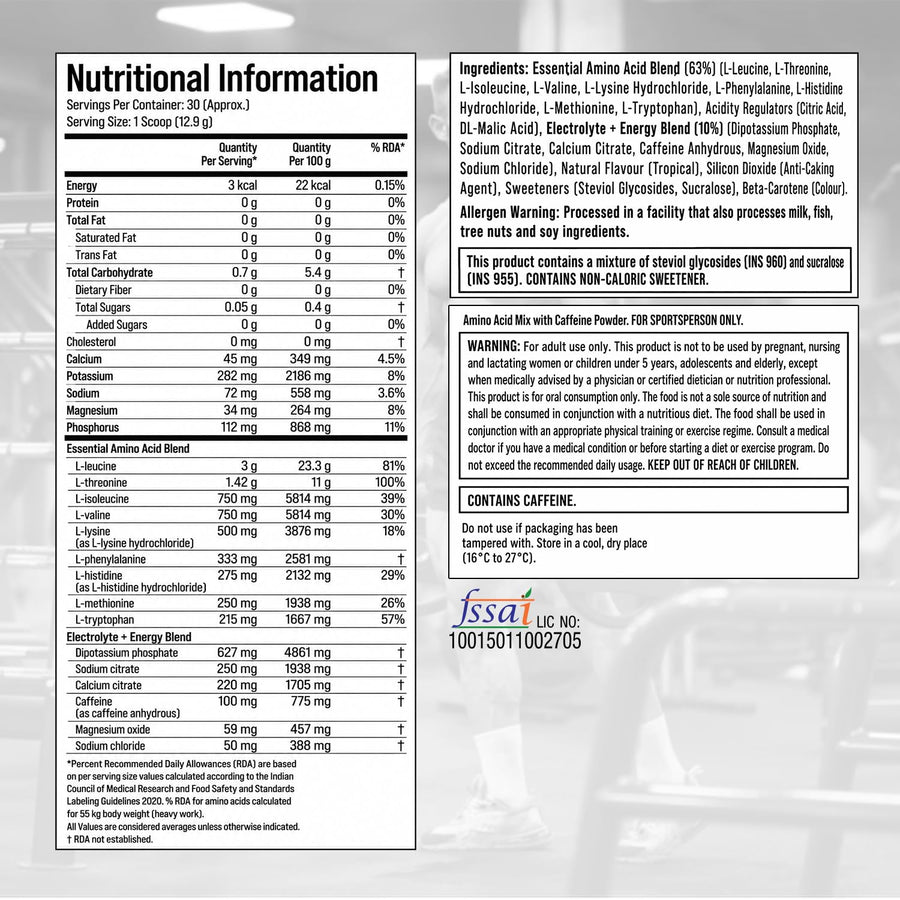 MuscleTech EAA + Energy | 30 Servings | Tropical Twist | 7.4g EAA