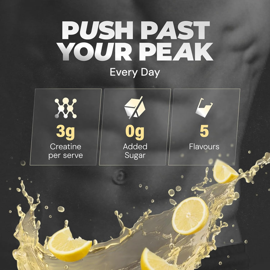 Nutrabay Gold Micronised Creatine Monohydrate Powder 3000 mg Creatine per Serving, NABL Lab Tested – Increases Muscle Mass, Strength & Power – Pre/Post Workout Supplement – 250g, Lemon