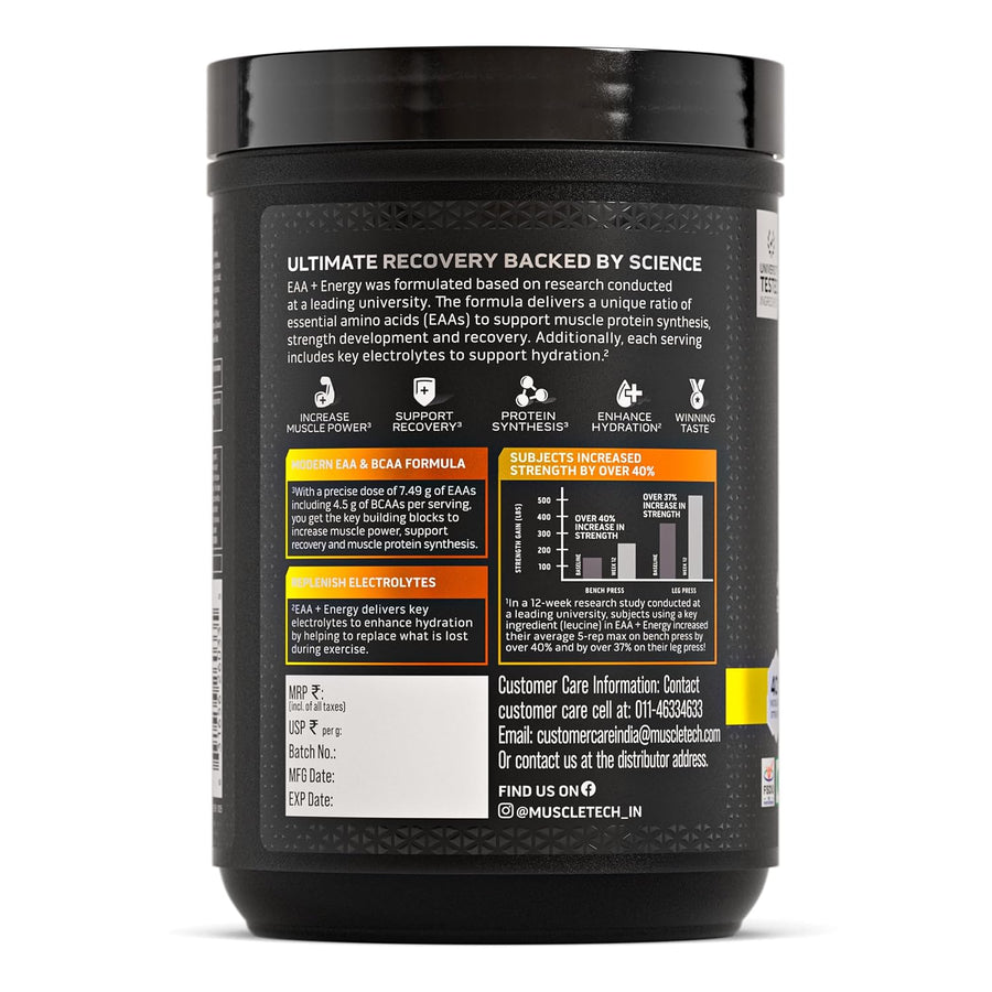MuscleTech EAA + Energy | 30 Servings | Tropical Twist | 7.4g EAA