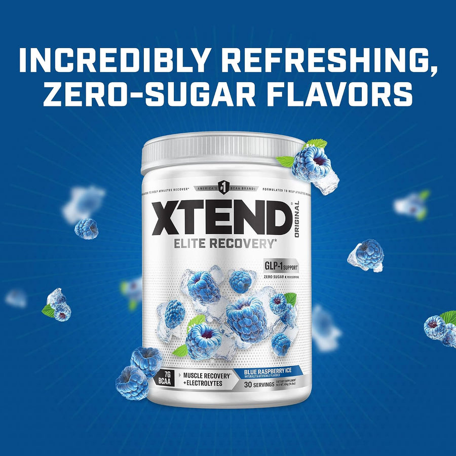 Scivation Xtend Original BCAA | 402g (30 Servings) | Blue Raspberry Ice | 7g BCAAs
