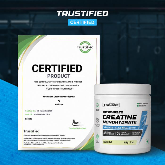 Wellcore Creatine Lemon Lime - certification