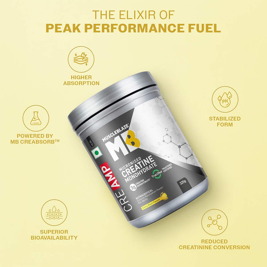 MuscleBlaze CreAMP Citrus Blast back label