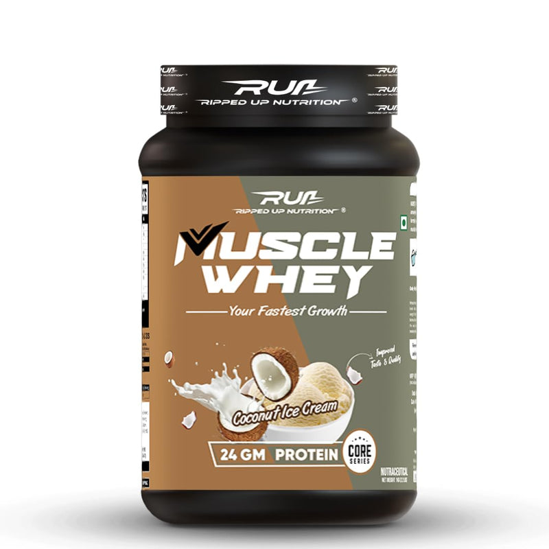 Ripped Up Nutrition Muscle Whey | 907g (2lbs) | Coconut Ice Cream | 24g Protein