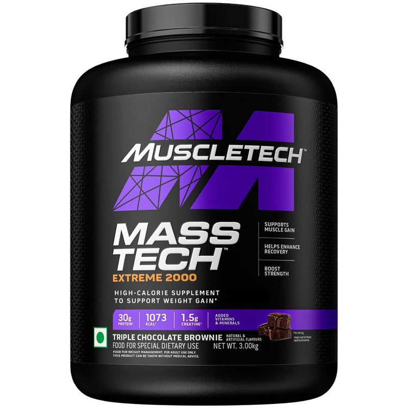 MuscleTech Mass-Tech Extreme 2000 | 3kg (10 Servings) | Triple Chocolate Brownie | 30g Protein