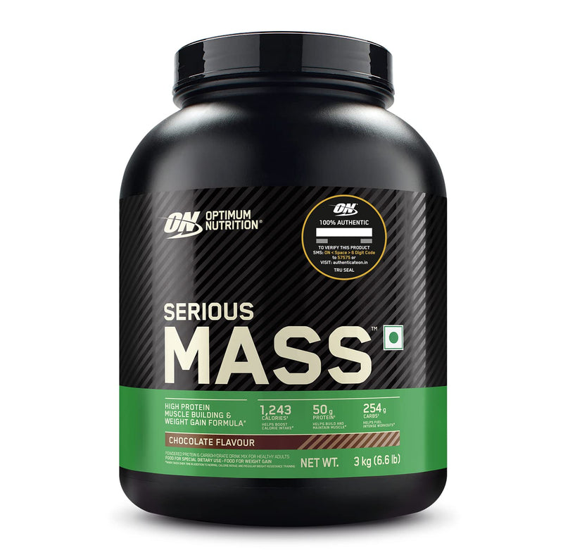 Optimum Nutrition Serious Mass | 3kg (9 Servings) | Chocolate | 50g Protein