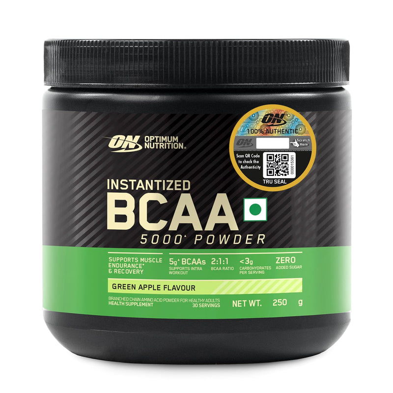 Optimum Nutrition BCAA 5000 Powder | 250g (30 Servings) | Green Apple | 5g BCAAs