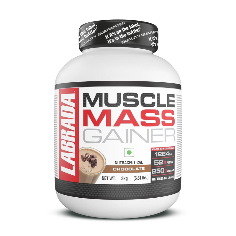 Labrada Muscle Mass Gainer | 3kg (9 Servings) | Chocolate | 52g Protein