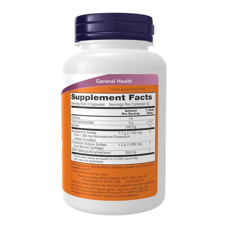 Now Foods Glucosamine and Chondroitin with MSM Joint Health Capsules - 90 Count