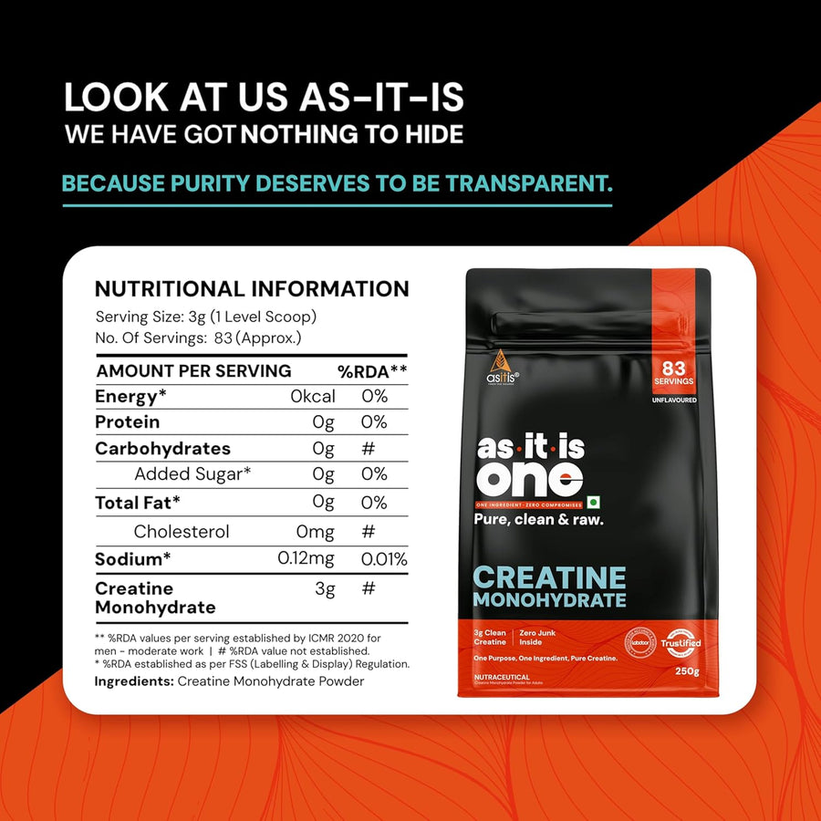 AS-IT-IS Creatine Monohydrate 100g-250g