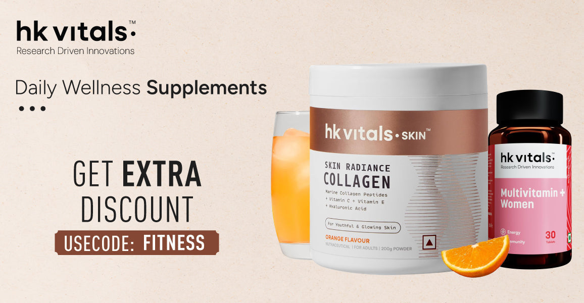 HK Vitals daily wellness supplements: Skin Radiance Collagen and Multivitamin Plus Women.